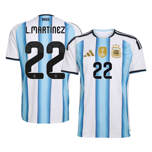 Camiseta L.MARTÍNEZ #22 Argentina 2026 Primera Equipación Copa del Mundo - Versión Hincha
