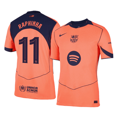 UCL Camiseta Auténtica RAPHINHA #11 Barcelona 2025/26 Tercera Equipación -Versión Jugador