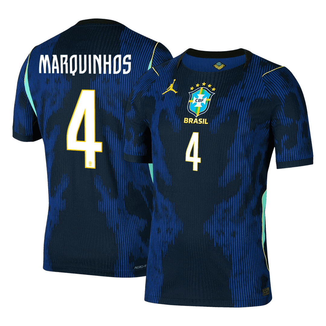 Camiseta Auténtica MARQUINHOS #4 Brazil 2026 Segunda Equipación Copa del Mundo -Versión Jugador