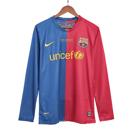 UCL Camiseta Retro 2008/09 Barcelona Primera Equipación Manga Larga