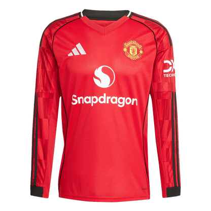 Camiseta Manga Larga Manchester United 2025/26 Primera Equipación-Versión Hincha