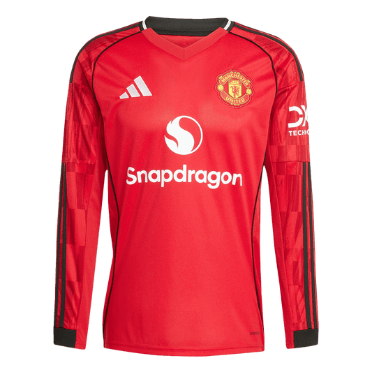 Camiseta Manga Larga Manchester United 2025/26 Primera Equipación-Versión Hincha