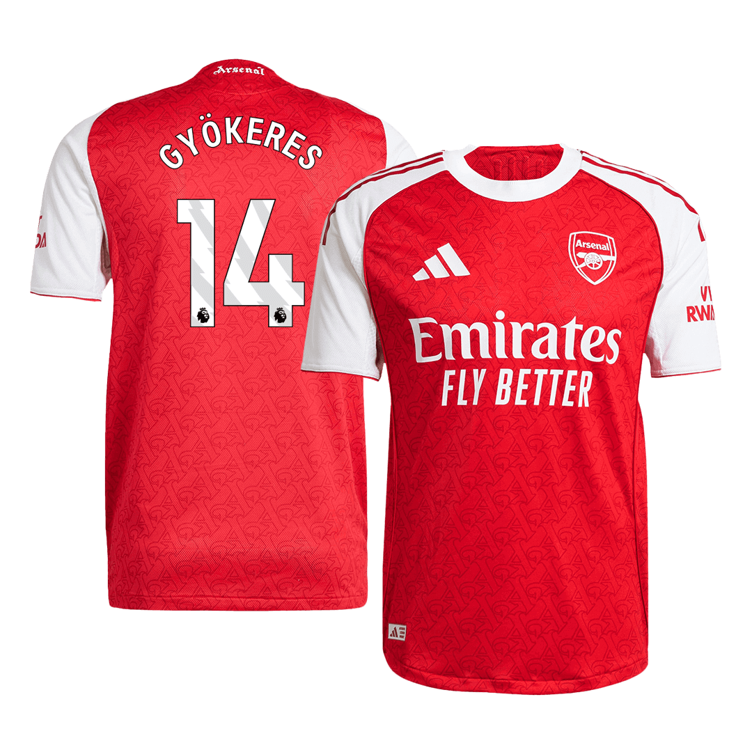 Camiseta Auténtica GYÖKERES #14 Arsenal 2025/26 Primera Equipación-Versión Jugador