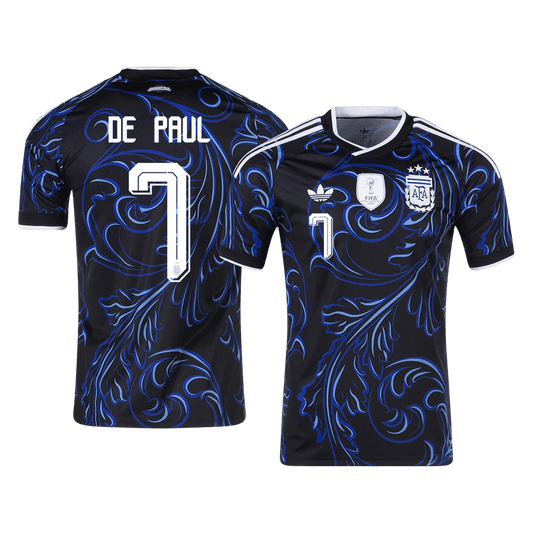 Camiseta De Paul #7 Argentina 2026 Segunda Equipación Copa del Mundo - Versión Hincha