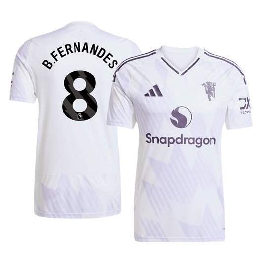 Camiseta B.FERNANDES #8 Manchester United 2025/26 Segunda Equipación-Versión Hincha
