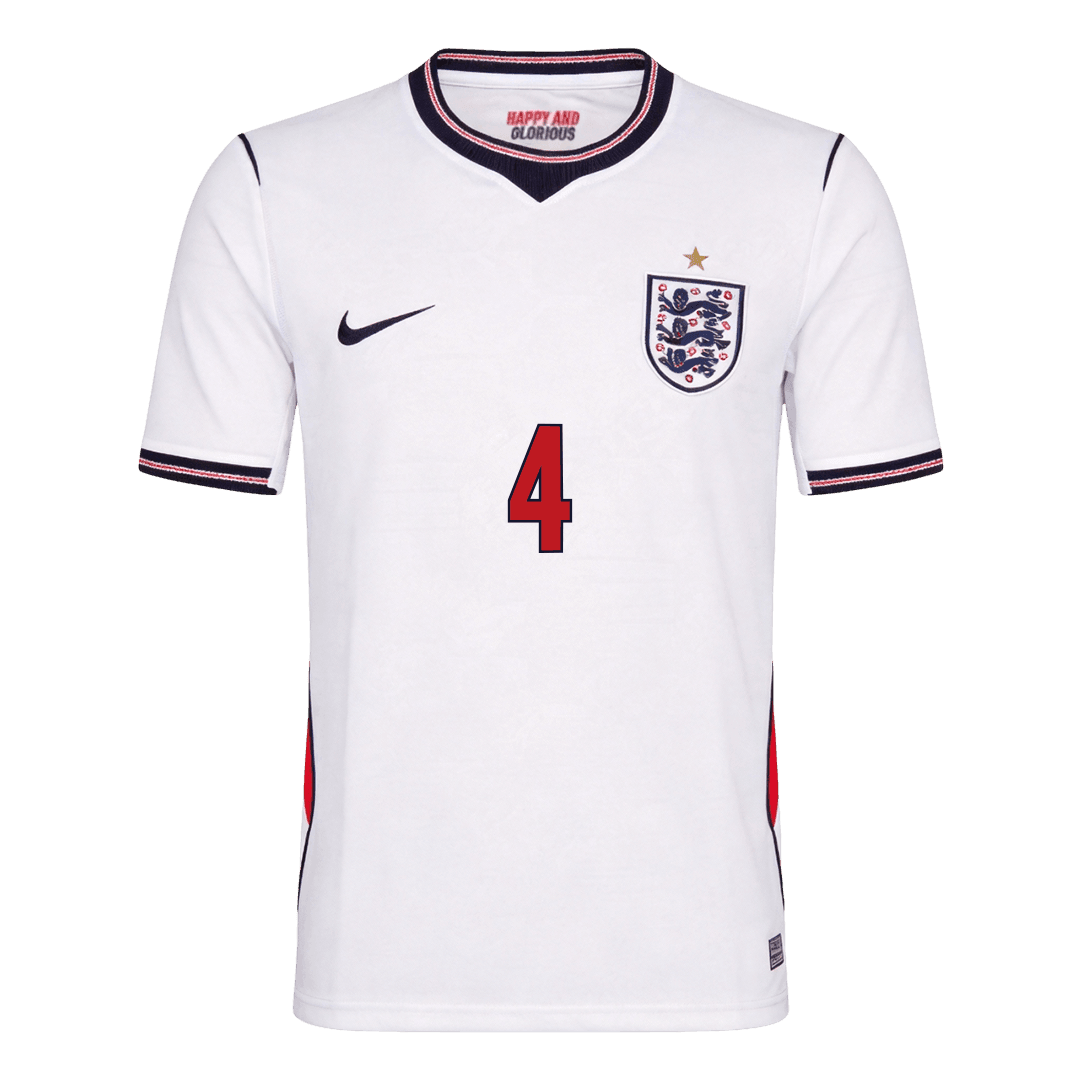 Camiseta Rice #4 Inglaterra 2026 Primera Equipación Copa del Mundo - Versión Hincha
