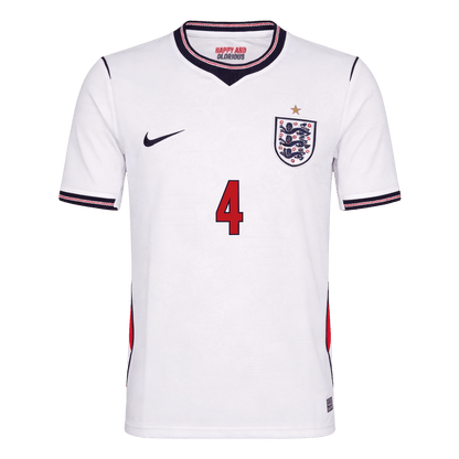 Camiseta Rice #4 Inglaterra 2026 Primera Equipación Copa del Mundo - Versión Hincha