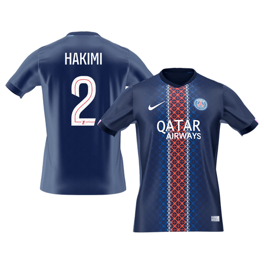 Calidad Premium Camiseta HAKIMI #2 PSG 2025/26 Primera Equipación -Versión Hincha