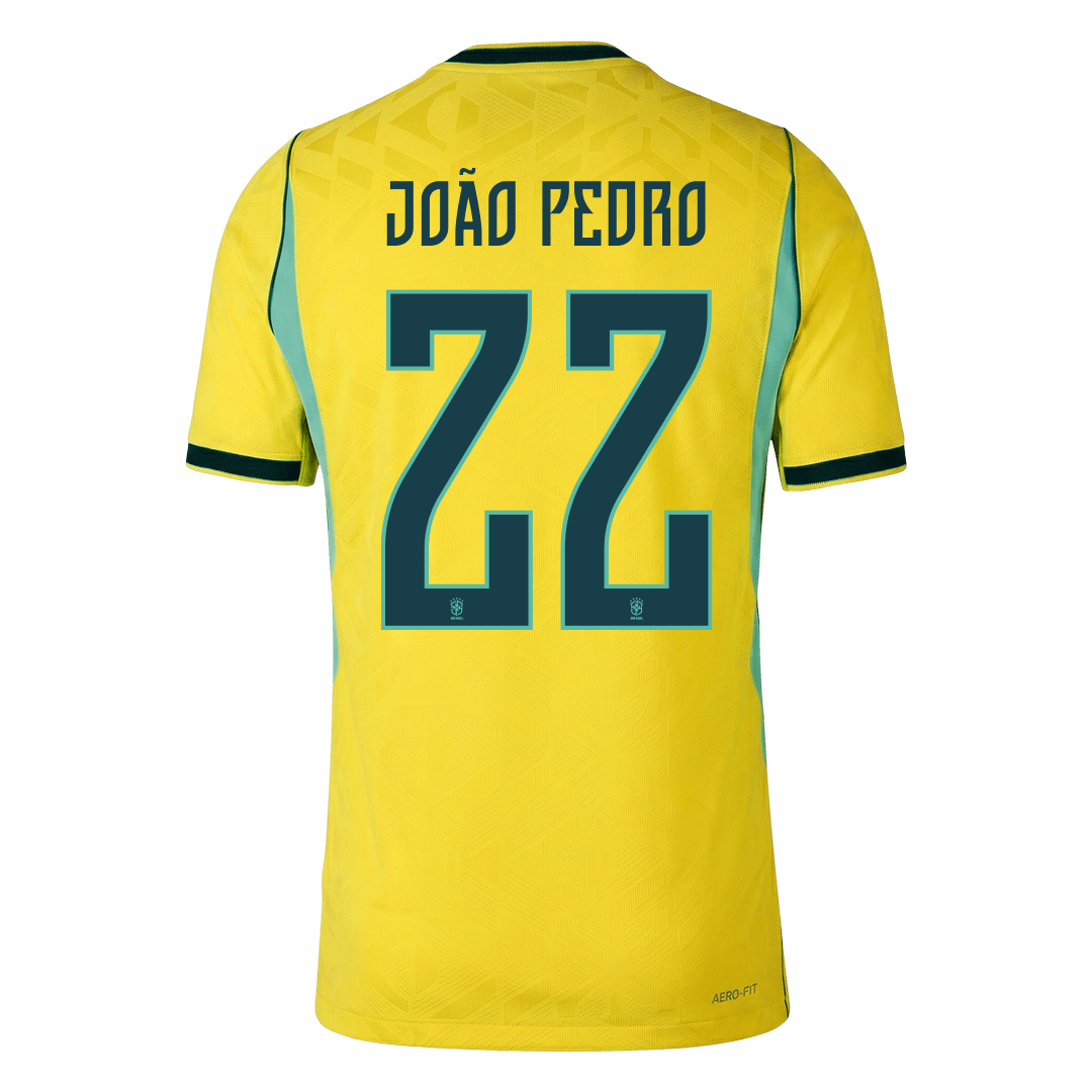 Camiseta Auténtica JOÃO PEDRO #22 Brazil 2026 Primera Equipación Copa del Mundo -Versión Jugador