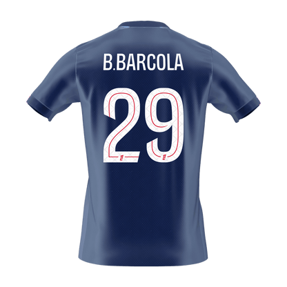 Calidad Premium Camiseta B.BARCOLA #29 PSG 2025/26 Primera Equipaci¨®n-Versi¨®n Hincha