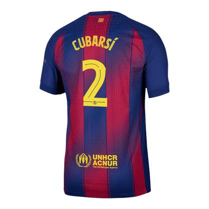 UCL Camiseta Auténtica CUBARSÍ #2 Barcelona 2025/26 Primera Equipación-Versión Jugador
