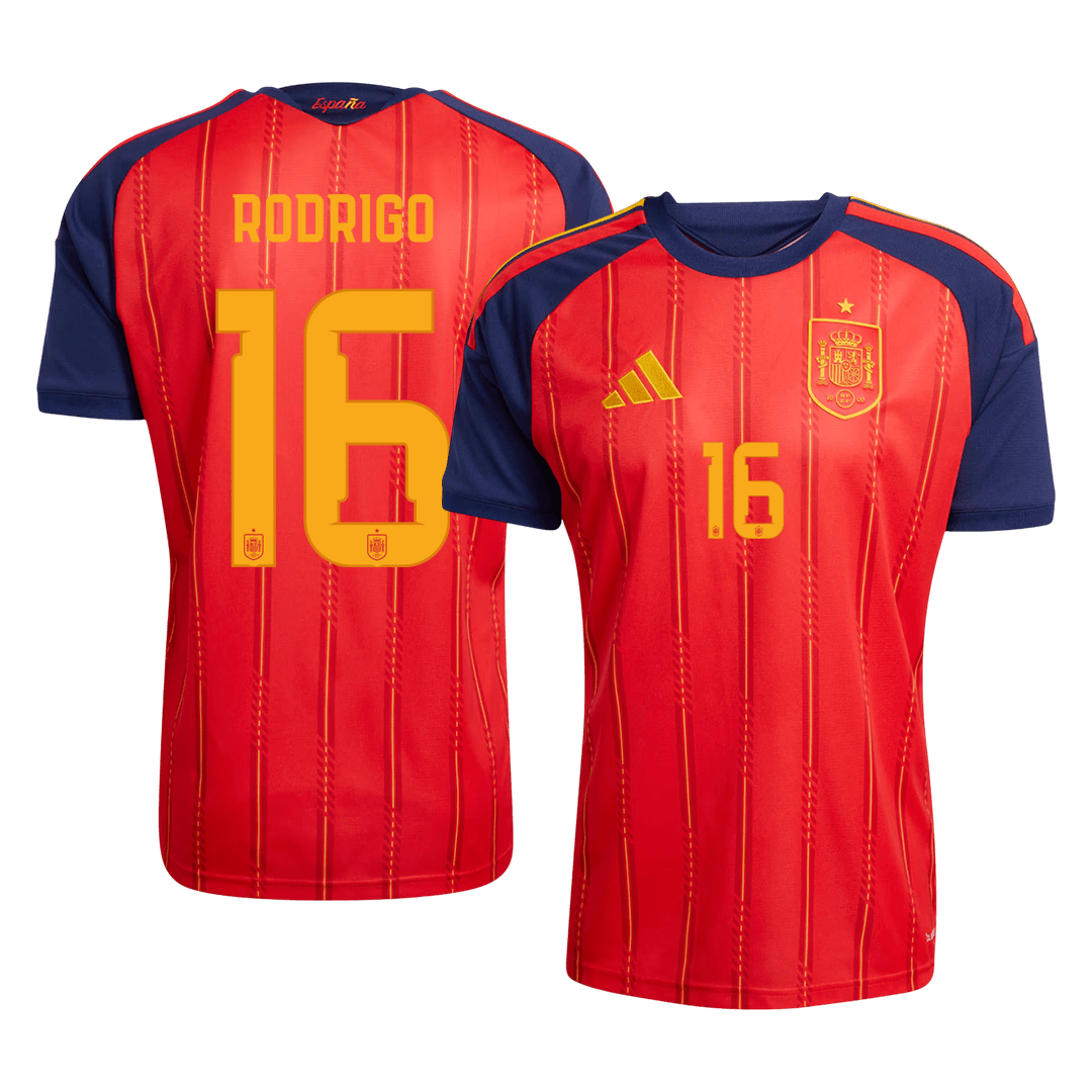 Calidad Premium Camiseta RODRIGO #16 Spain 2026 Primera Equipación Copa del Mundo -Versión Hincha