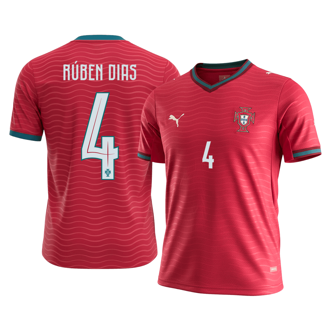 Camiseta RÚBEN DIAS #4 Portugal 2026 Primera Equipación Copa del Mundo - Versión Hincha