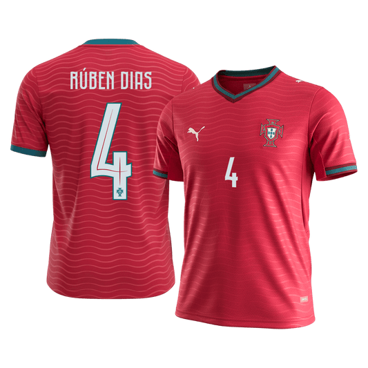 Camiseta RÚBEN DIAS #4 Portugal 2026 Primera Equipación Copa del Mundo - Versión Hincha