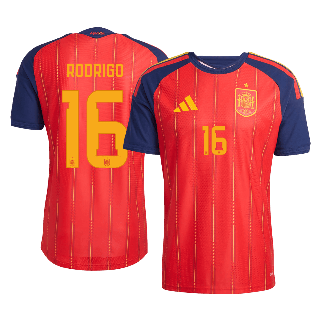 Camiseta Auténtica RODRIGO #16 Spain 2026 Primera Equipación Copa del Mundo -Versión Jugador