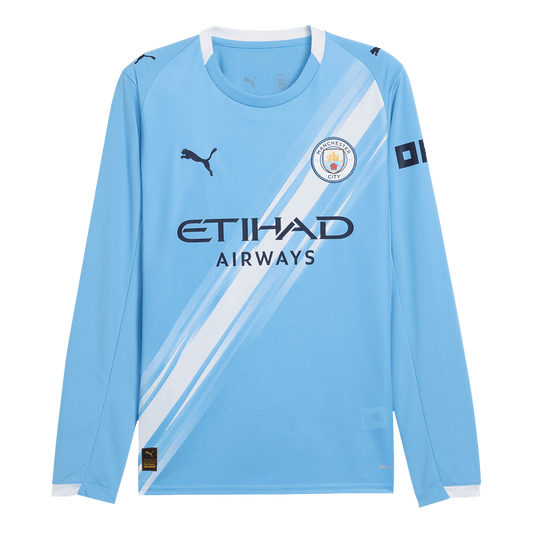 Camiseta Manga Larga Manchester City Primera Equipación 2025/26-Versión Hincha