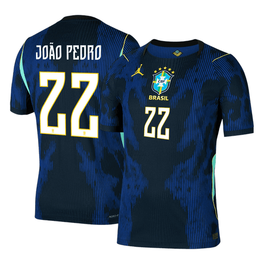 Camiseta Auténtica João Pedro #22 Brasil 2026 Segunda Equipación Copa del Mundo - Versión Jugador