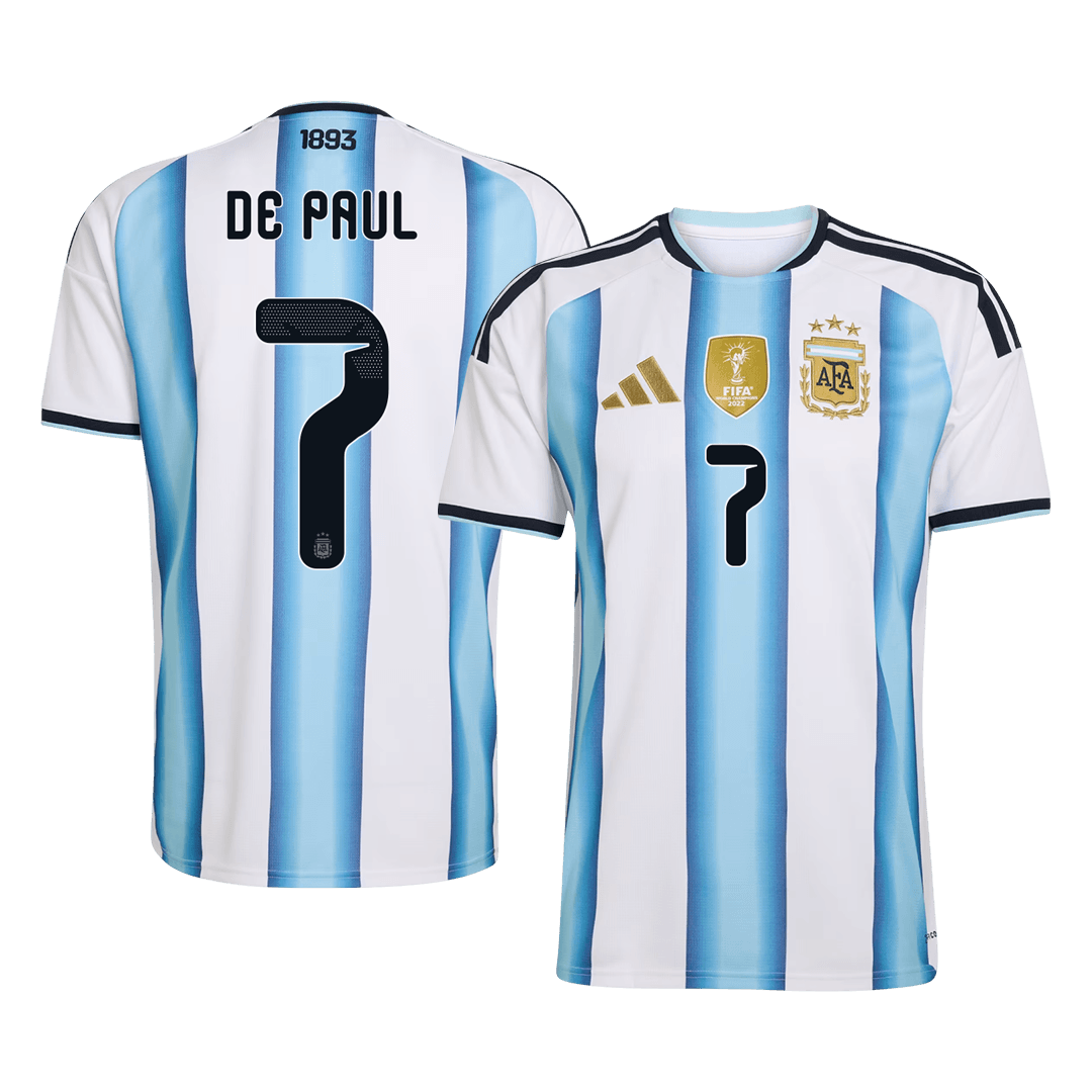 Calidad Premium Camiseta DE PAUL #7 Argentina 2026 Primera Equipación Copa del Mundo -Versión Hincha