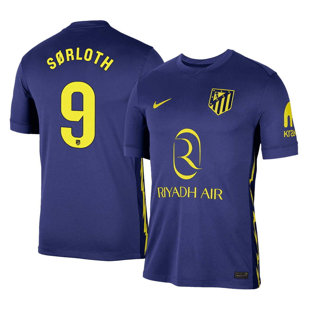 Camiseta Sørloth #9 Atletico Madrid 2025/26 Segunda Equipación - Versión Hincha
