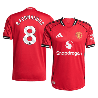 Camiseta Auténtica B.FERNANDES #8 Manchester United 2025/26 Primera Equipación-Versión Jugador