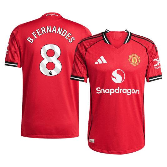 Camiseta Auténtica B.FERNANDES #8 Manchester United 2025/26 Primera Equipación-Versión Jugador