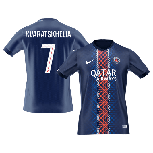 Calidad Premium Camiseta KVARATSKHELIA #7 PSG 2025/26 Primera Equipaci¨®n-Versi¨®n Hincha