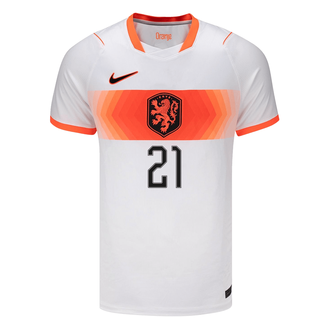 Camiseta F.DE JONG #21 Netherlands 2026 Segunda Equipación Copa del Mundo - Versión Hincha