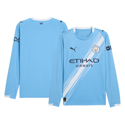 Camiseta Manga Larga Manchester City Primera Equipación 2025/26-Versión Hincha