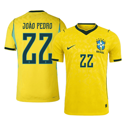 Camiseta Auténtica JOÃO PEDRO #22 Brazil 2026 Primera Equipación Copa del Mundo -Versión Jugador