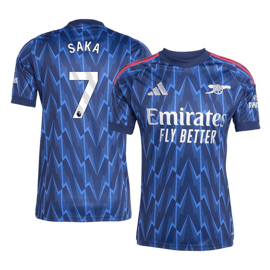 Camiseta SAKA #7 Arsenal 2025/26 Segunda Equipación-Versión Hincha