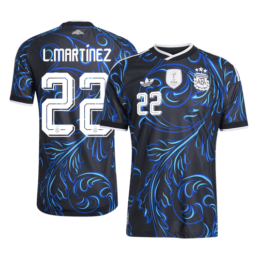Camiseta Auténtica L. Martínez #22 Argentina 2026 Segunda Equipación Copa del Mundo - Versión Jugador