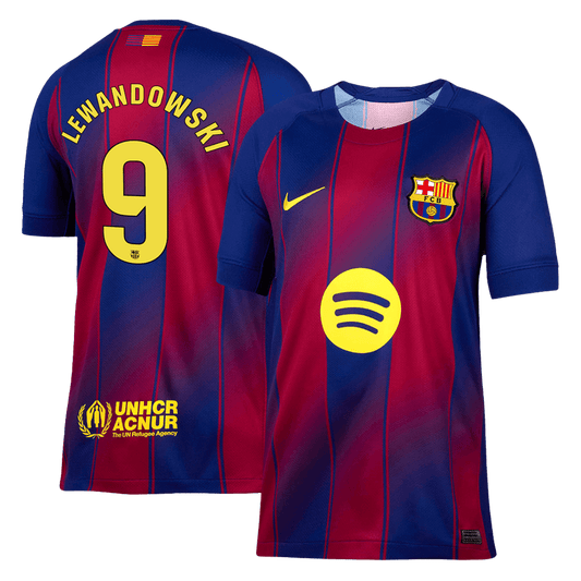 Camiseta LEWANDOWSKI #9 Barcelona 2025/26 Primera Equipación-Versión Hincha
