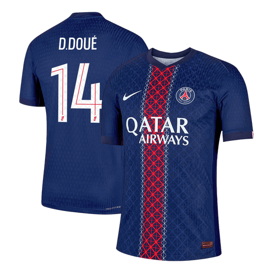Camiseta Auténtica D.DOUÉ #14 PSG 2025/26 Primera Equipación-Versión Jugador