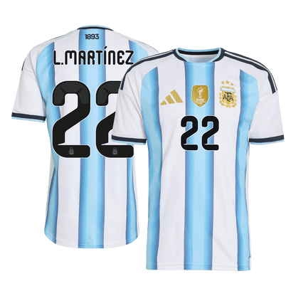 Camiseta Auténtica L.MARTÍNEZ #22 Argentina 2026 Primera Equipación Copa del Mundo -Versión Jugador