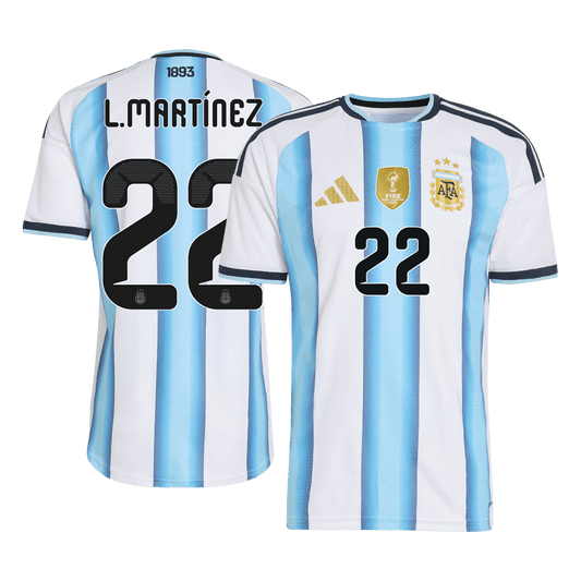 Camiseta Auténtica L.MARTÍNEZ #22 Argentina 2026 Primera Equipación Copa del Mundo -Versión Jugador