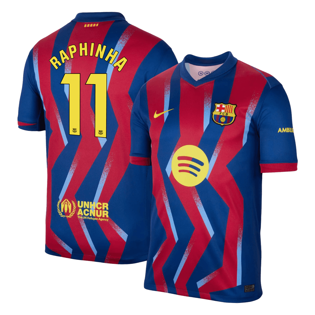 Camiseta RAPHINHA #11 Barcelona 2025/26 Cuarta Equipación - Versión Hincha