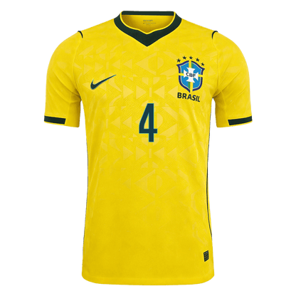 Camiseta Auténtica MARQUINHOS #4 Brazil 2026 Primera Equipación Copa del Mundo -Versión Jugador