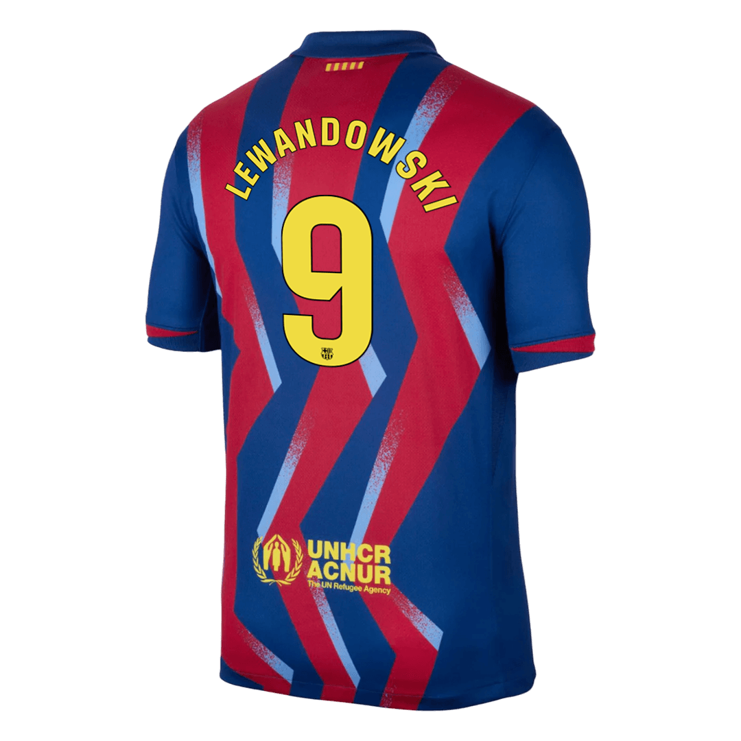 Camiseta Lewandowski #9 Barcelona 2025/26 Cuarta Equipación - Versión Hincha