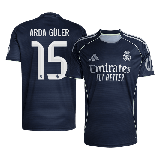 Calidad Premium Camiseta ARDA GÜLER #15 Real Madrid 2025/26 Segunda Equipación -Versión Hincha