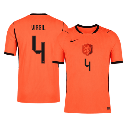 Camiseta Auténtica VIRGIL #4 Netherlands 2026 Primera Equipación Copa del Mundo -Versión Jugador