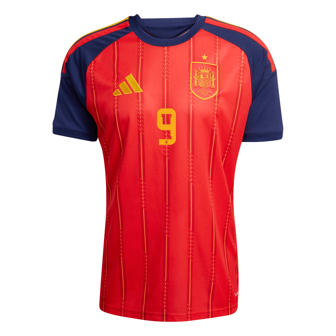 Calidad Premium Camiseta GAVI #9 Spain 2026 Primera Equipación Copa del Mundo -Versión Hincha