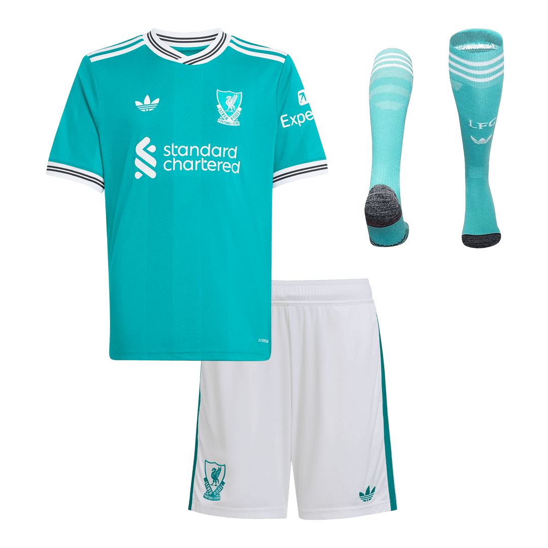 Conjunto Infantil Completo Liverpool 2025/26 Tercera Equipación