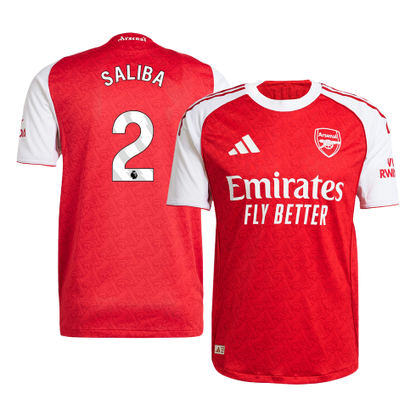 Camiseta Auténtica SALIBA #2 Arsenal 2025/26 Primera Equipación -Versión Jugador