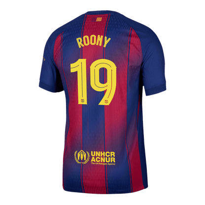 UCL Camiseta Auténtica ROONY #19 Barcelona 2025/26 Primera Equipación -Versión Jugador