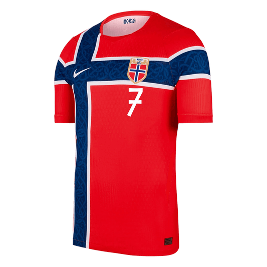 Camiseta Auténtica Sørloth #7 Noruega 2026 Primera Equipación Copa del Mundo - Versión Jugador