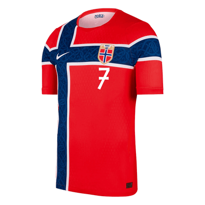 Camiseta Auténtica Sørloth #7 Noruega 2026 Primera Equipación Copa del Mundo - Versión Jugador