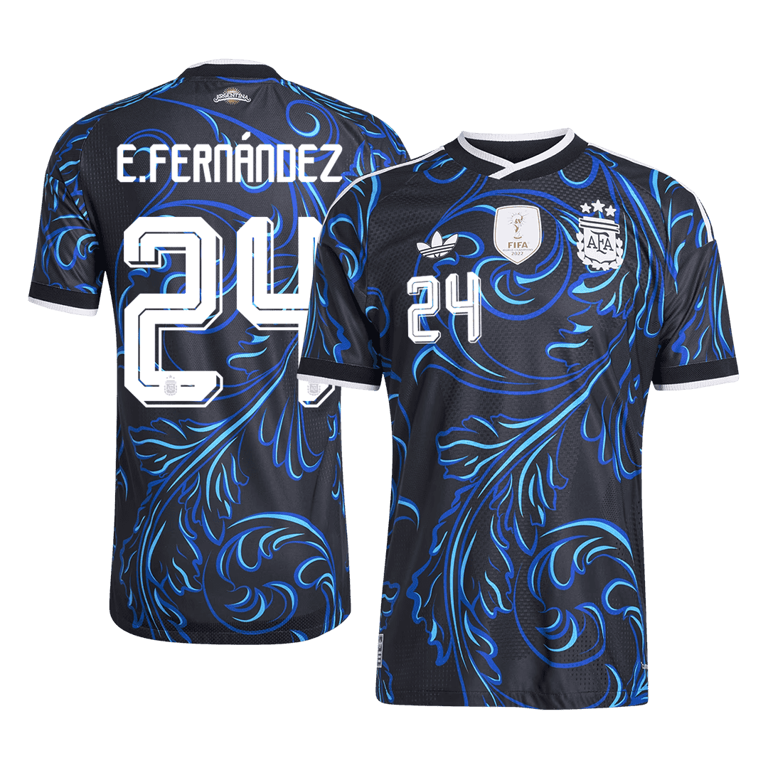 Camiseta Auténtica E. FERNÁNDEZ #24 Argentina 2026 Segunda Equipación Copa del Mundo -Versión Jugador