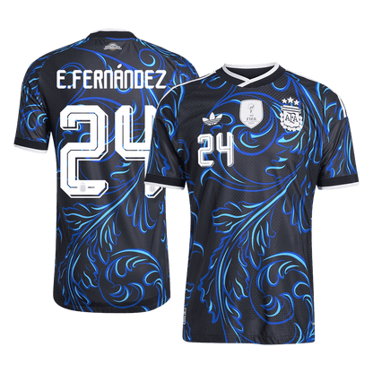 Camiseta Auténtica E. FERNÁNDEZ #24 Argentina 2026 Segunda Equipación Copa del Mundo -Versión Jugador