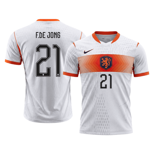 Camiseta Auténtica F. De Jong #21 Países Bajos 2026 Segunda Equipación Copa del Mundo - Versión Jugador
