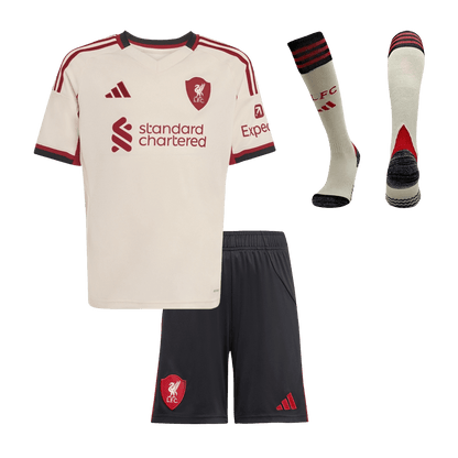 Conjunto Infantil Completo Liverpool 2025/26 Segunda Equipación Kids
